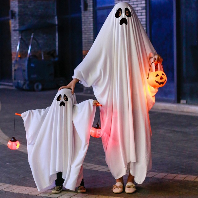 ハロウィン 怖い白い幽霊服 コスプレ 仮装 子供用/大人用 イベント 演出服 ワンピース78252312
