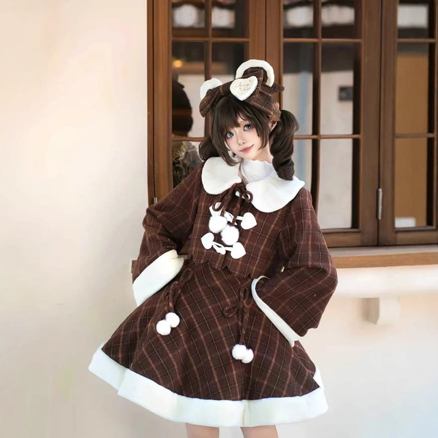 森ガール セットアップ チェック柄 ジャケット スカート