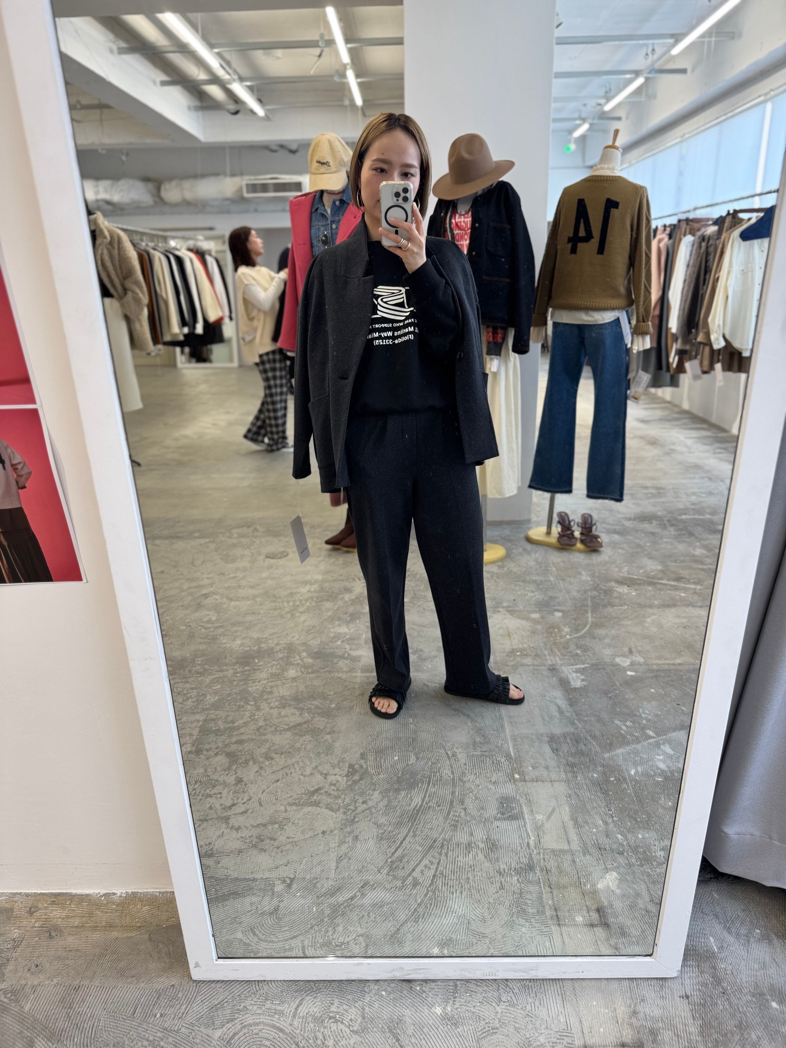 【LEMELANGE】ウールコットンパンツ　セットアップ可