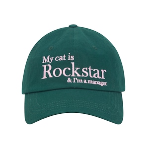 [ JOEGUSH ] My cat is Rockstar Baseball cap (Deep Green) 正規品 韓国ブランド 韓国代行 韓国通販 韓国ファッション キャップ 帽子