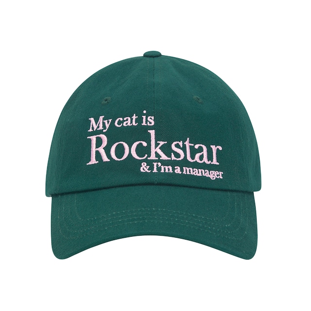 [ JOEGUSH ] My cat is Rockstar Baseball cap (Deep Green) 正規品 韓国ブランド 韓国代行 韓国通販 韓国ファッション キャップ 帽子