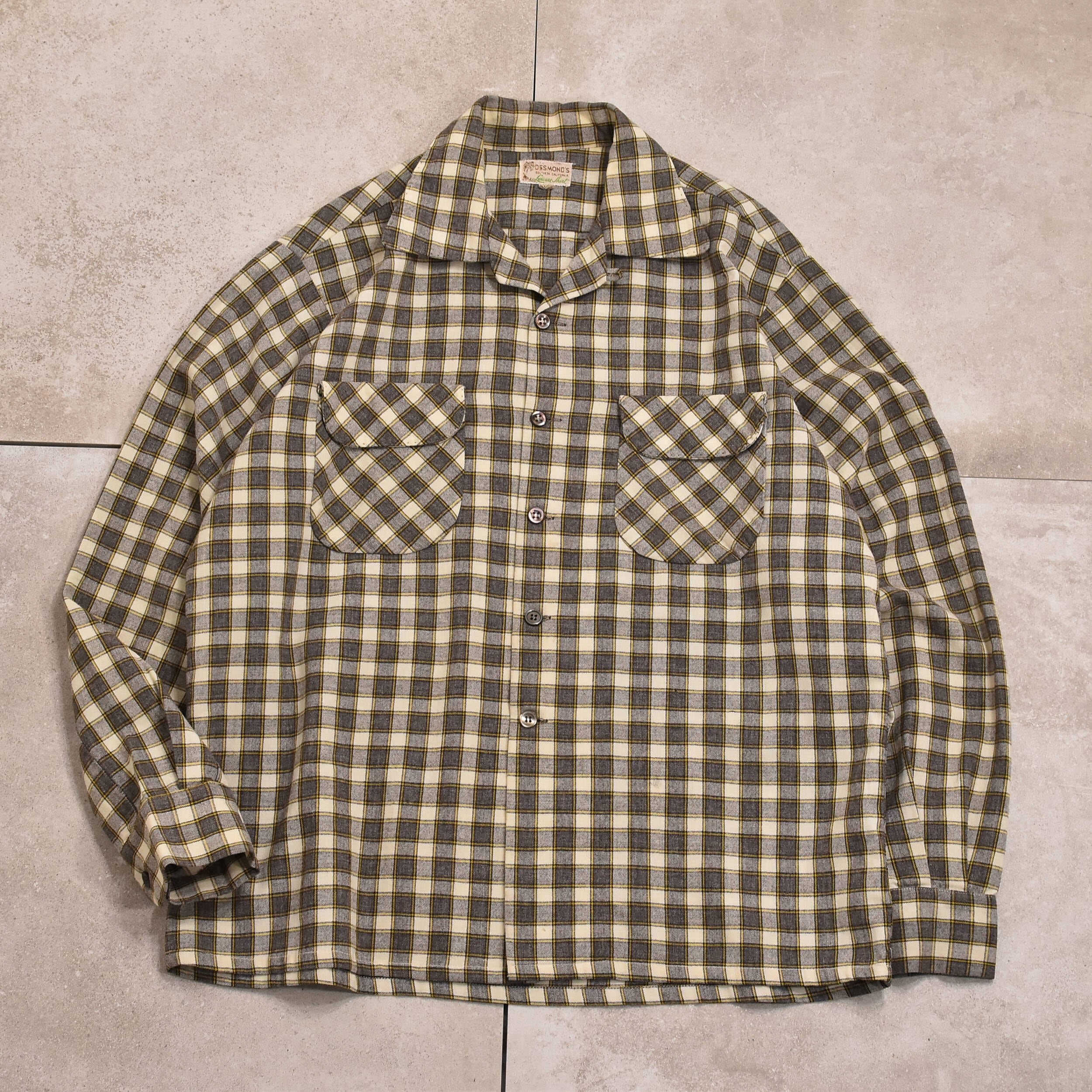 50s 60s DESMOND'S レジャーシャツ　開襟　コットン　総柄　古着 50s～ DESMOND'S leisure shirt | 古着屋 grin days memory 【公式