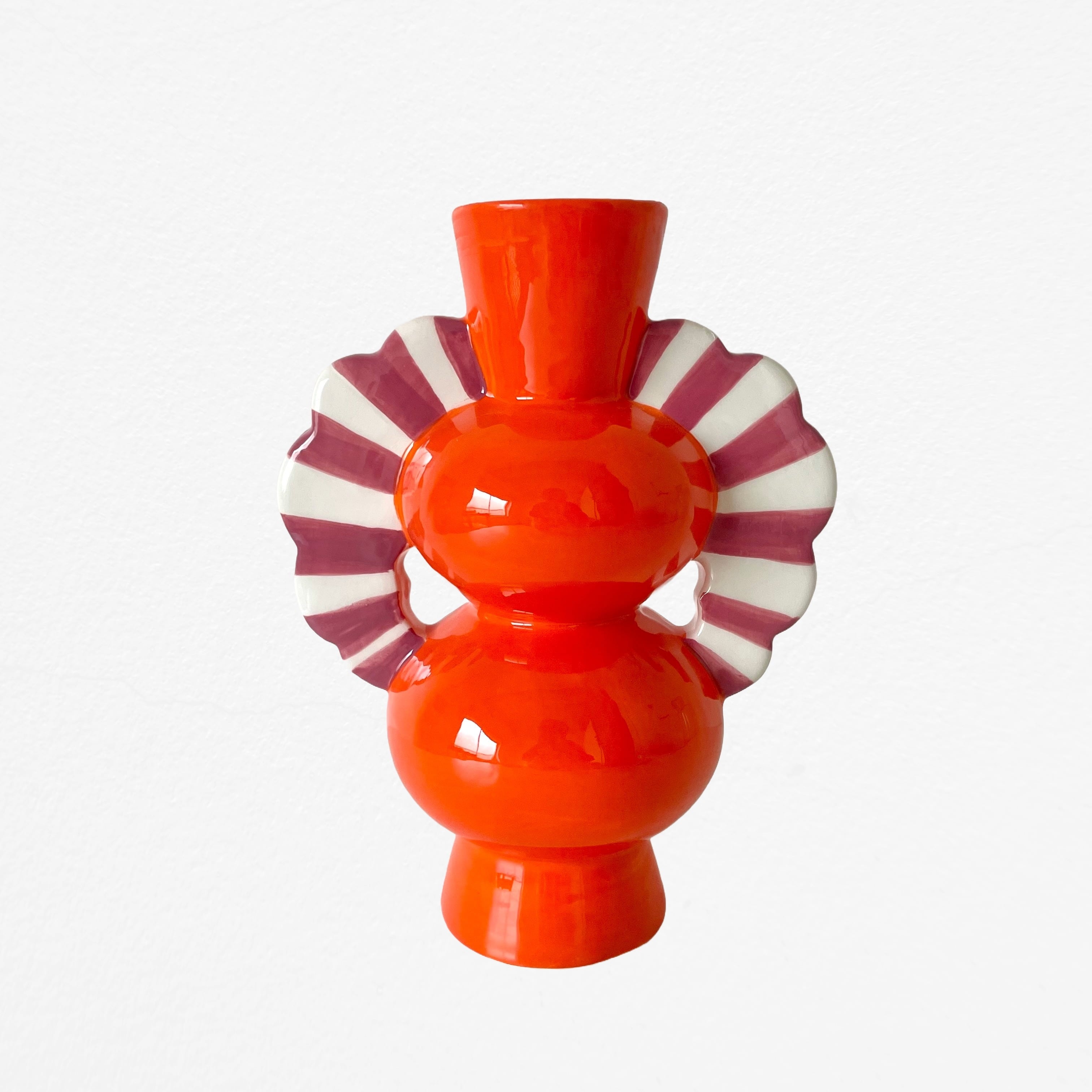 Pop Ceramic Stripe-Winged Vase オランダ 陶器 花瓶 フラワーベース
