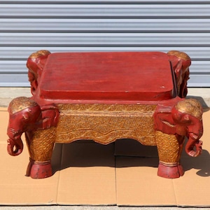 木製・象・テーブル・No.171016-20・梱包サイズ180
