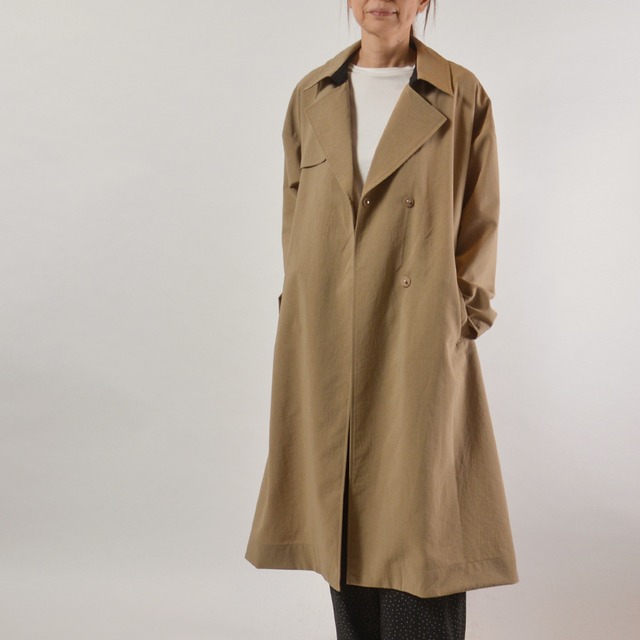 【１色】etre relie エトレリー 　リネンライクシワ撥水トレンチコート　色：ベージュ　商品番号：161102