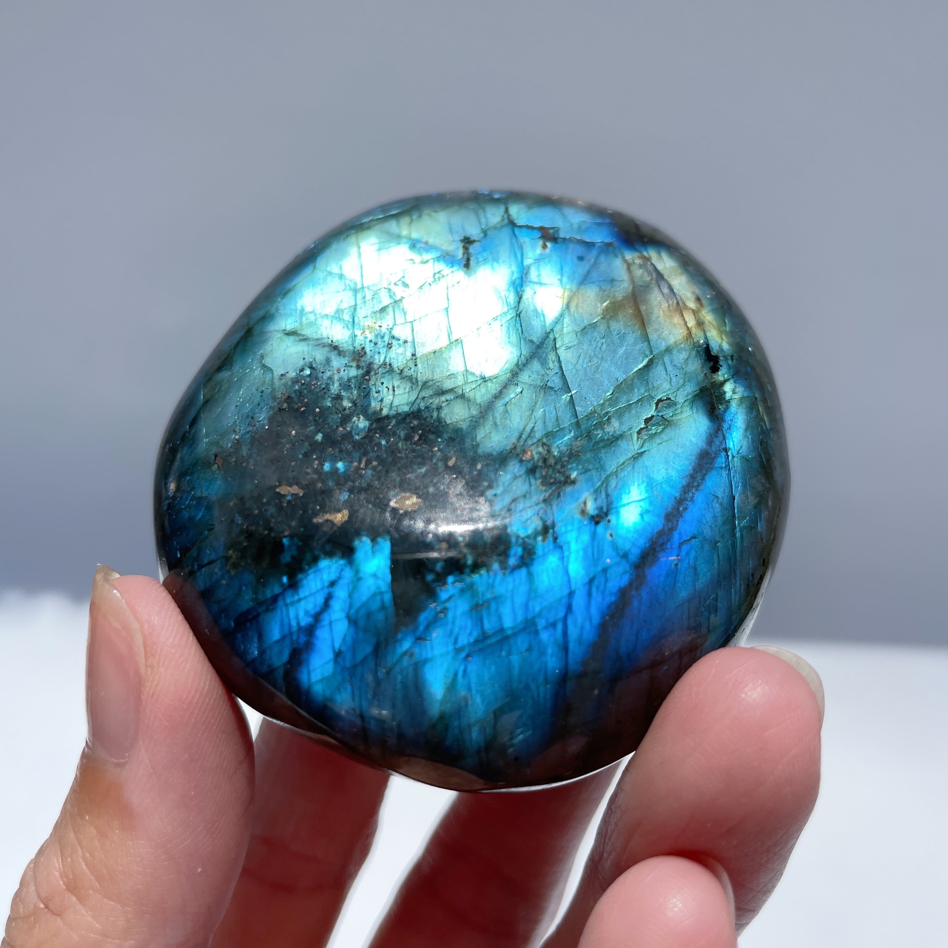 ラブラドライト パームストーン24◇Labradorite◇天然石・鉱物
