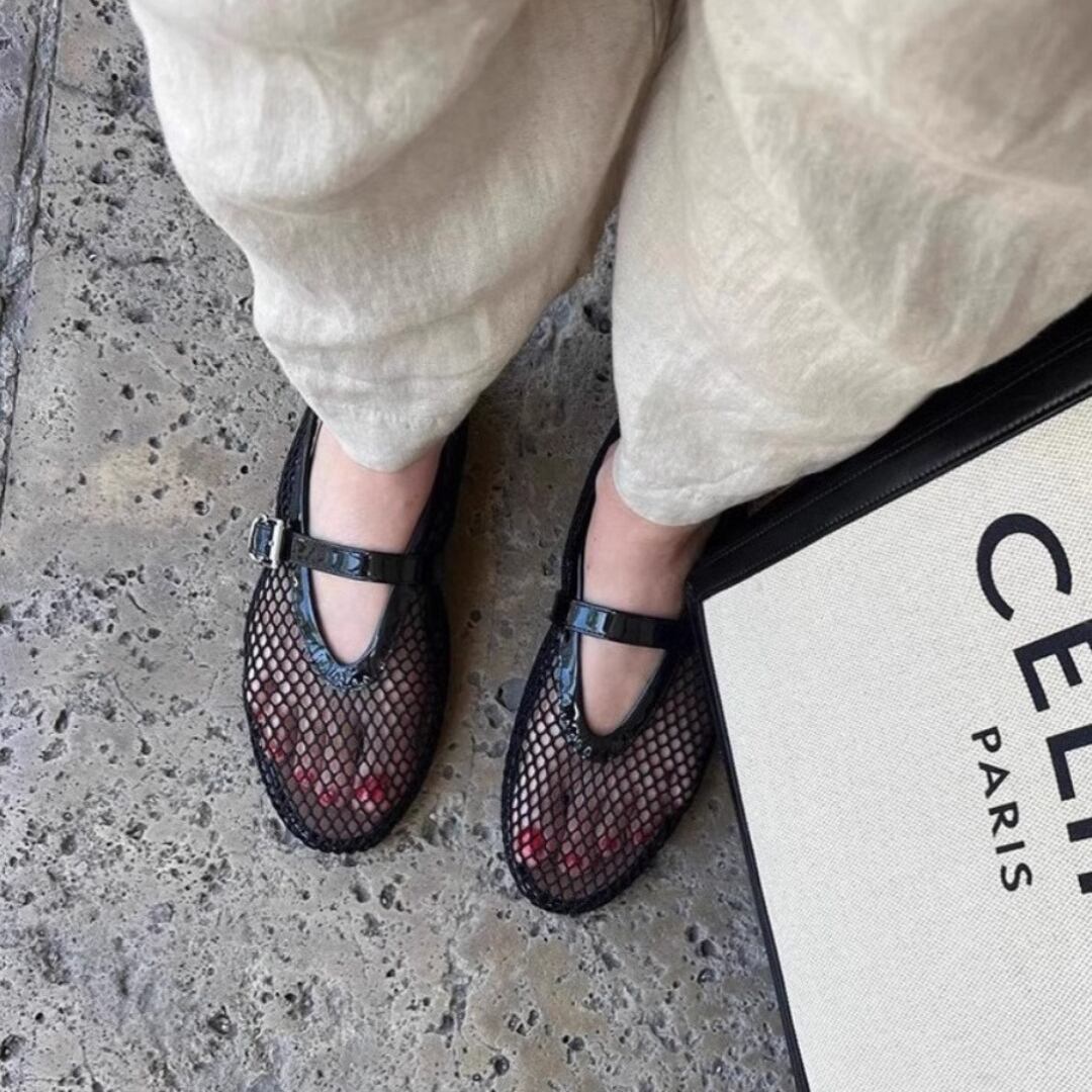 ワンバックル メタル メッシュ シューズ 341285