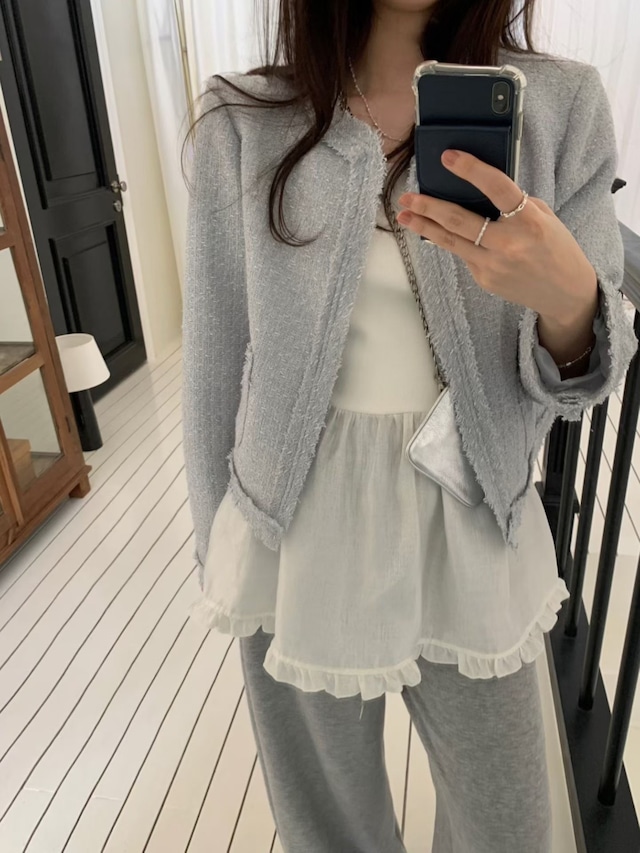 (予約) pretty young thing / Aida Tweed jacket 2color　
