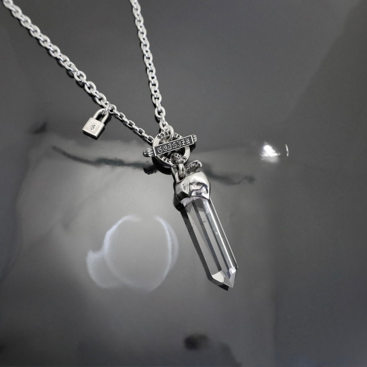 One off QUARTZ T-BAR CHAIN NECKLACE/ 限定商品 クオーツ Tバーチェーンネックレス