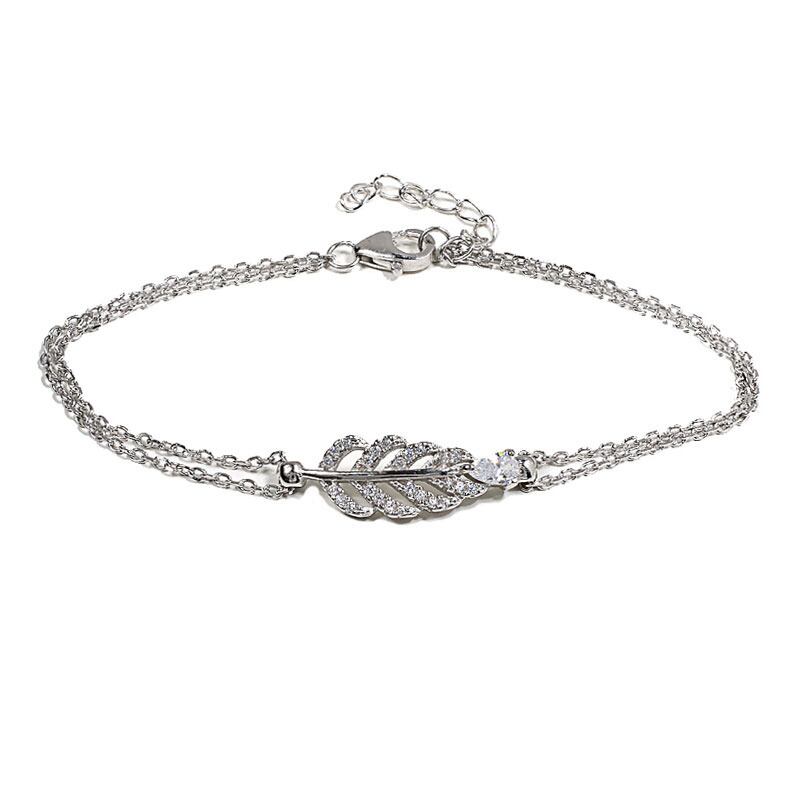 メッシュリーフ ブレスレット Leaf CZダイヤ マイクロセッティング