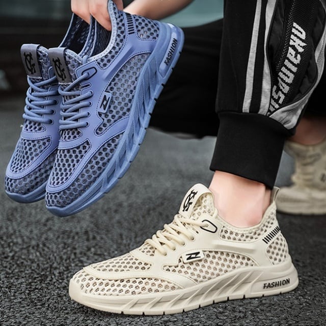 【予約販売】スニーカー 韓国 メンズ メッシュ 通気性 靴 ブルー ベージュ ブラック 黒 デザイン お洒落 ランニング カジュアル ストリート スケボー スケーター ダンス 24cm/24.5cm/25cm/25.5cm/26cm/26.5cm/27cm