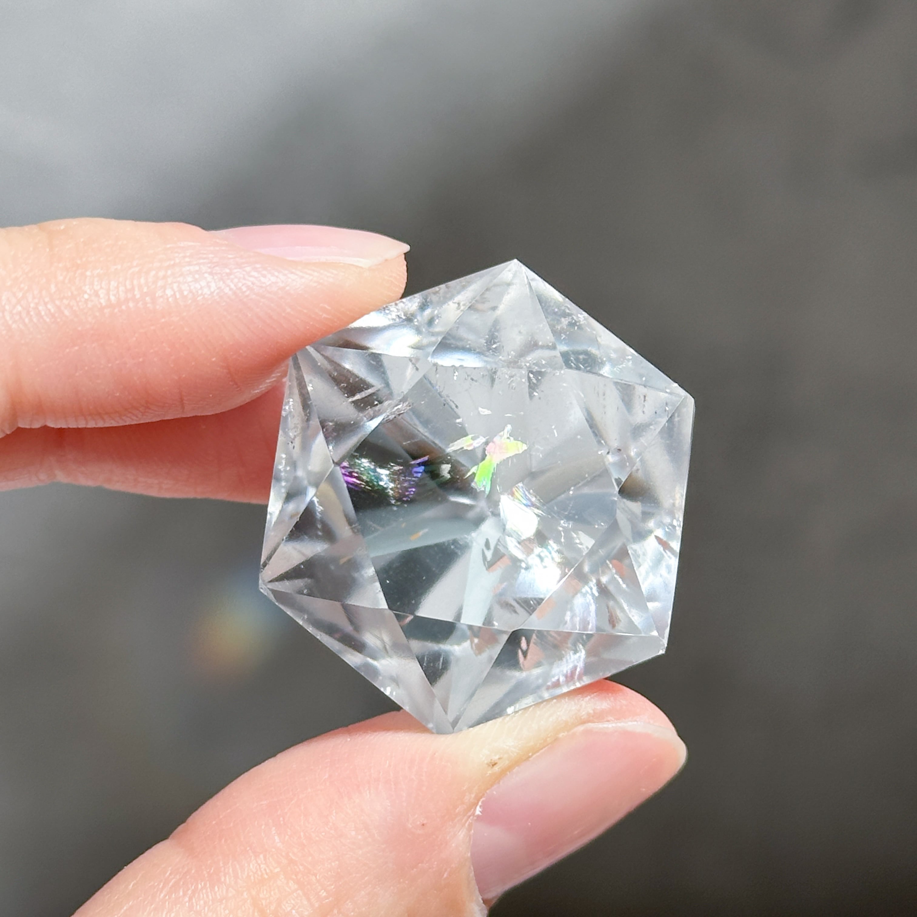 【高品質】ミナスジェライス産クリアクォーツ ダイヤモンドカット62◇Clear Quartz Diamond◇天然石・鉱物・パワーストーン