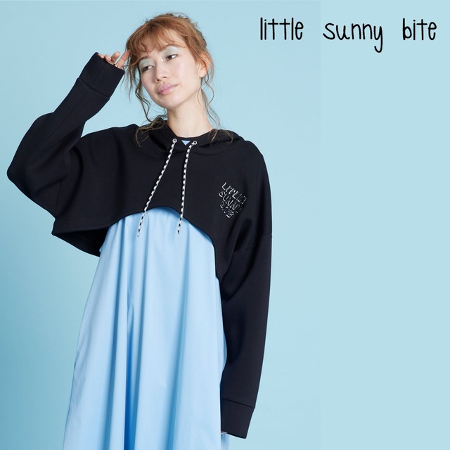 【Little sunny bite】Short logo hoodie