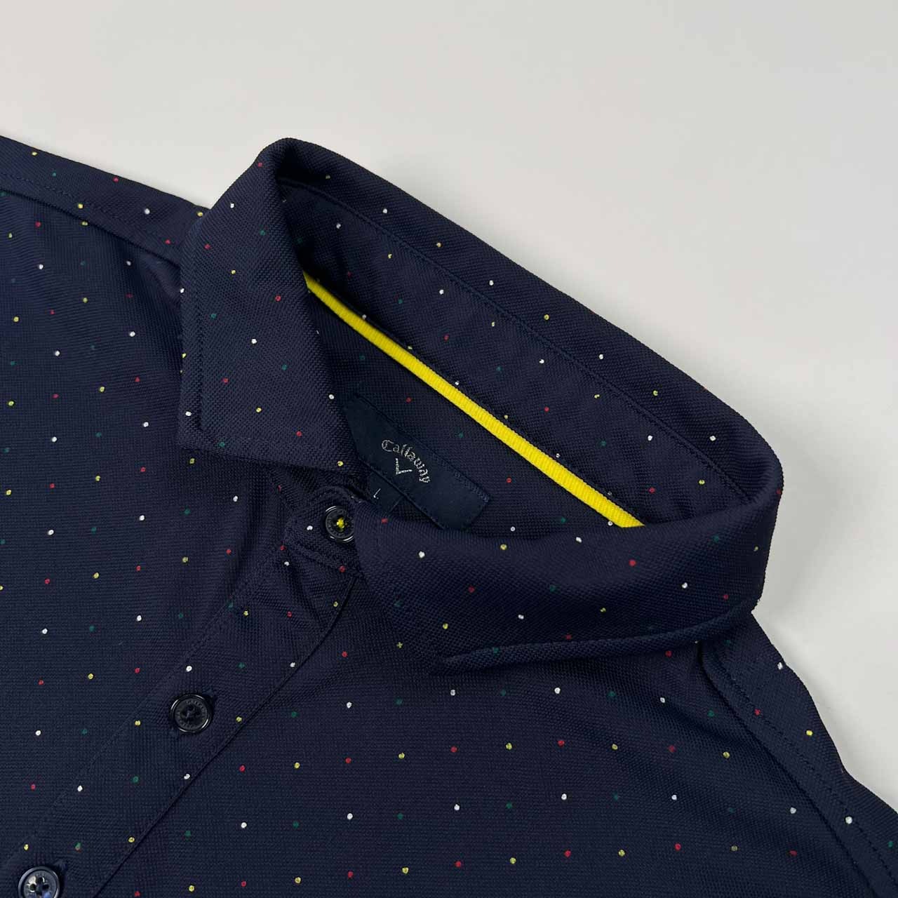 Callaway キャロウェイ ゴルフ ドット 水玉 半袖 ポロシャツ サイズ L /メンズ/ネイビー