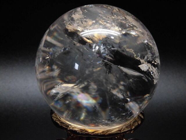 【送料無料】【高品質】80mm ブラジル産天然レインボー水晶玉 no.4