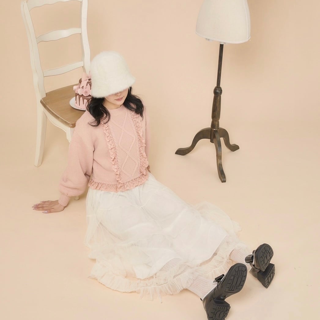 Mel. fur bucket hat-BEIGE