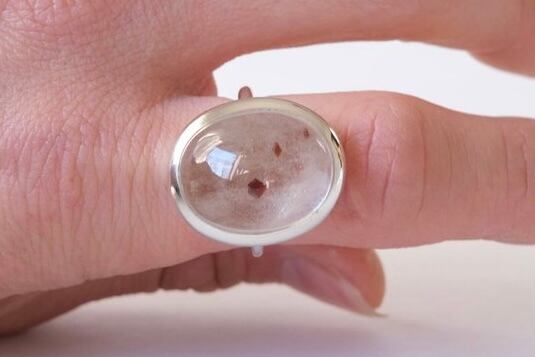 扉 ガーネットインクォーツ リング silver no,244