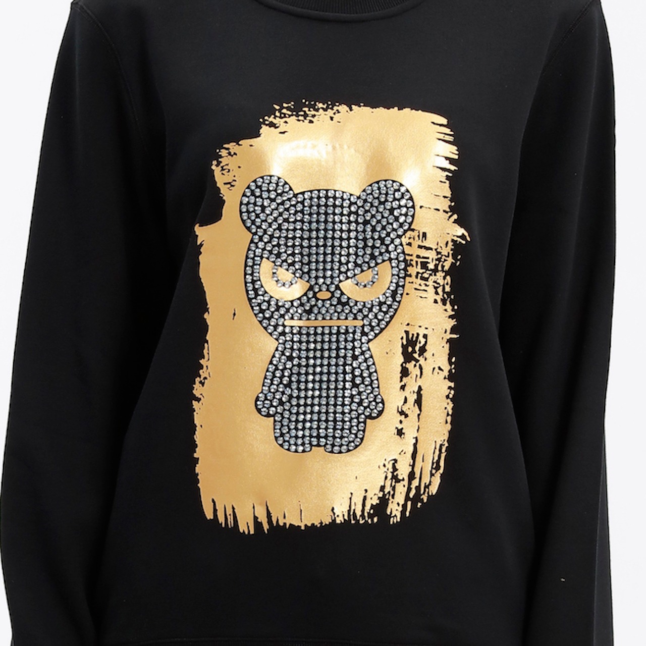 【HIPANDA ハイパンダ】レディース スウェット トレーナー WOMEN'S  RHINESTONE PANDA SWEAT SHIRT / BLACK
