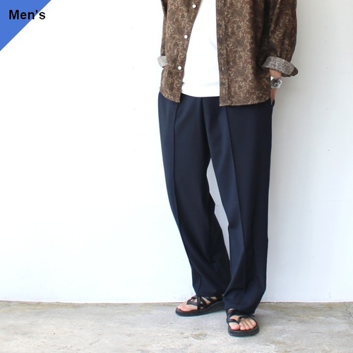 【26AW】melple サイドラインイージースラックス Venice pants - Hybrid Tropical　（Navy）