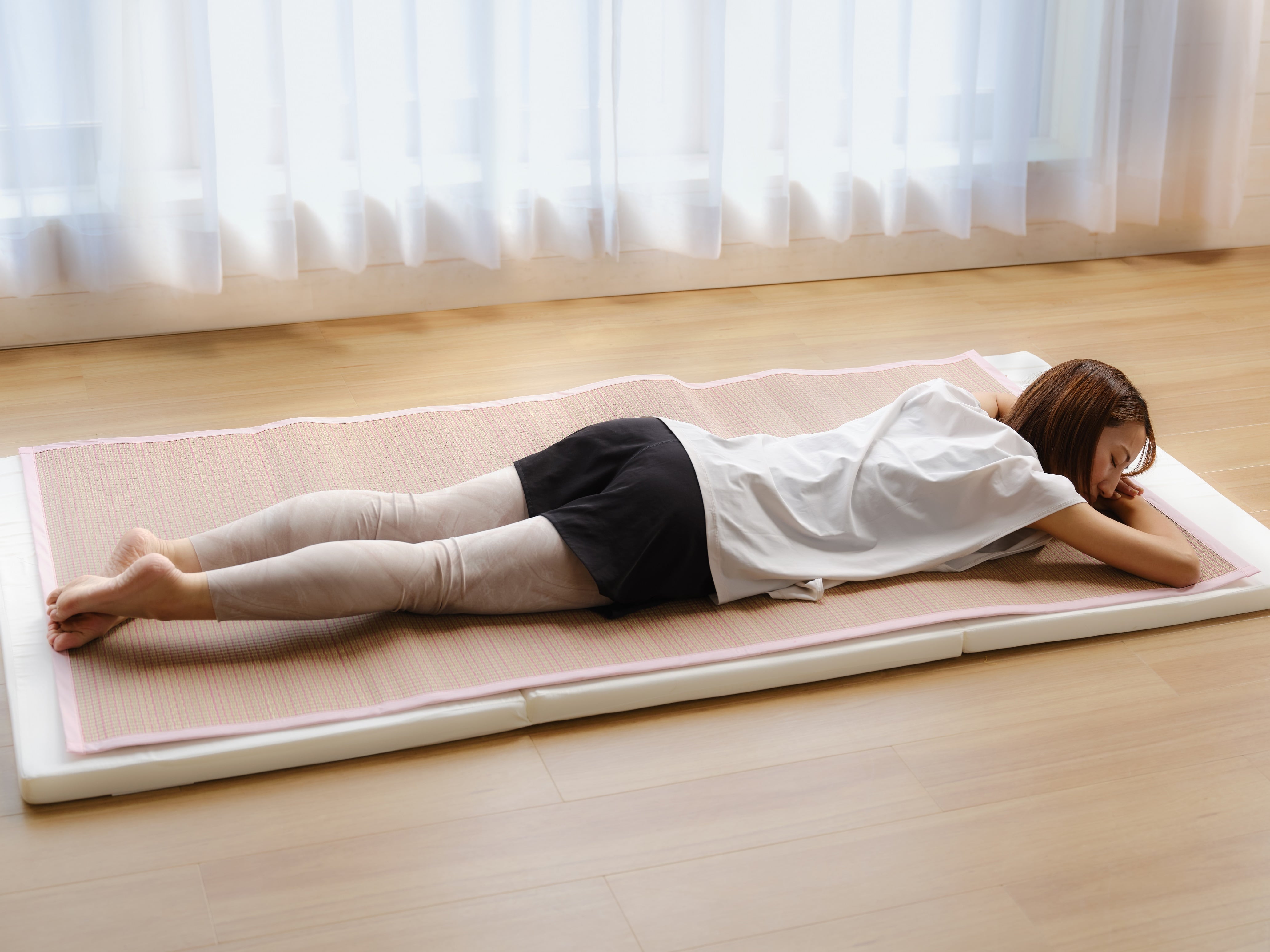 国産 寝ござ】カラフル寝ござ - ピンク 87×174cm | 松正 福岡花ござ専門店