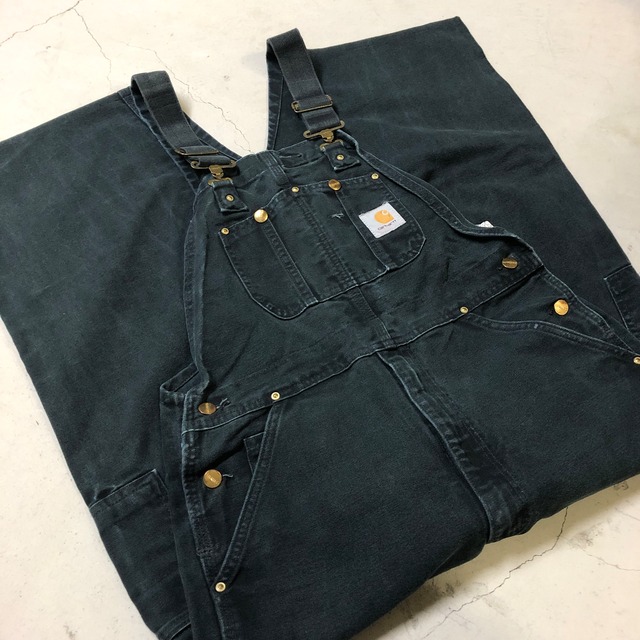 2006 OLD MODEL CARHARTT BLACK DOUBLE KNEE OVERALL