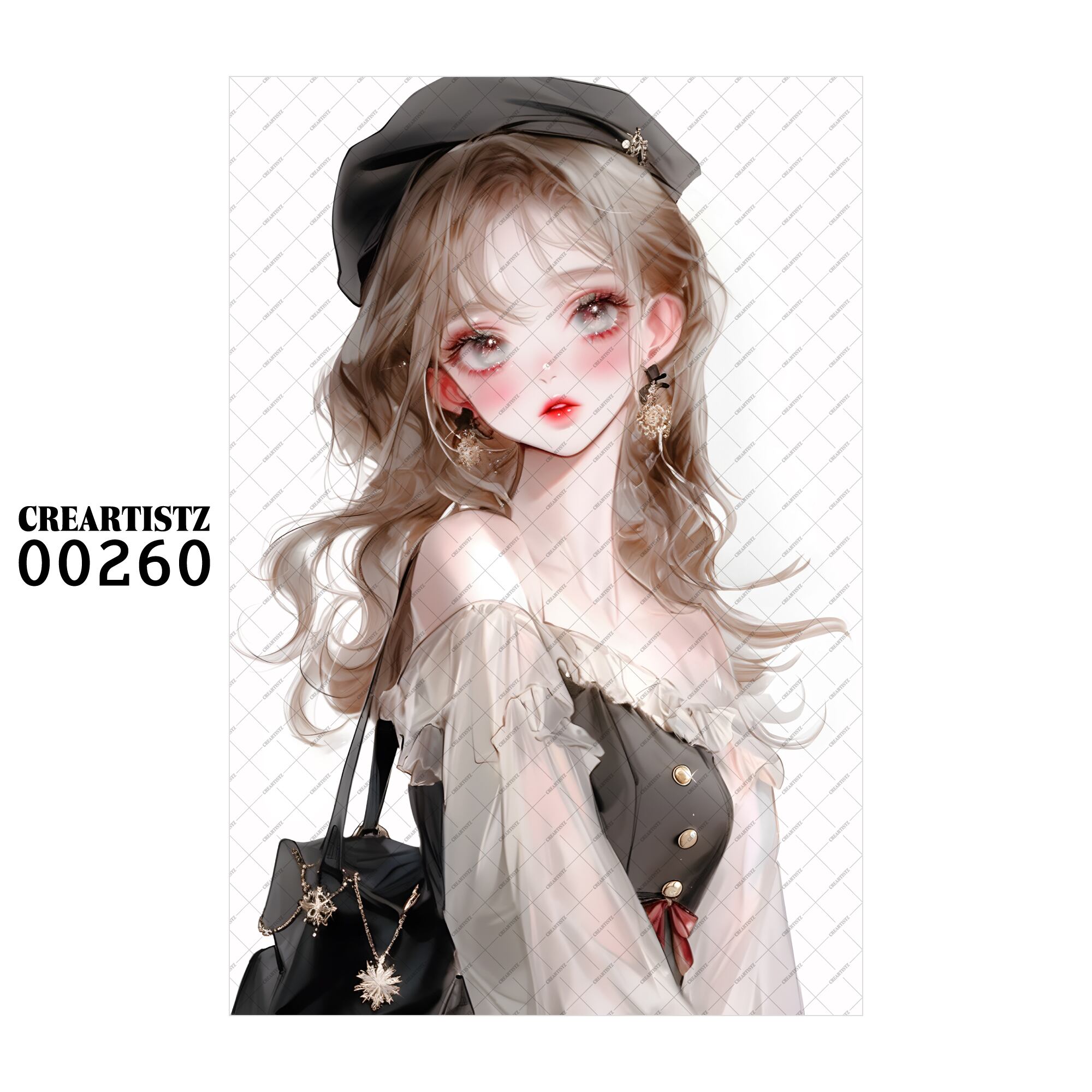 00260 ガール キュート オリジナル ペーパー/ステッカー 4枚セット CREARTISTZ