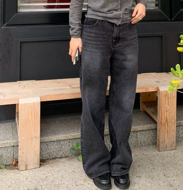 (予約) HAUS / Union black denim pants