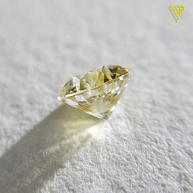 0.518 ct Fancy Yellow SI2 CGL 天然 イエロー ダイヤモンド ラウンド ...