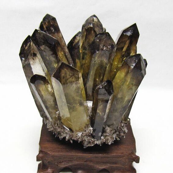 黒水晶 クラスター モリオン 原石 台座付属 一点物 おまかせ便 182-8702