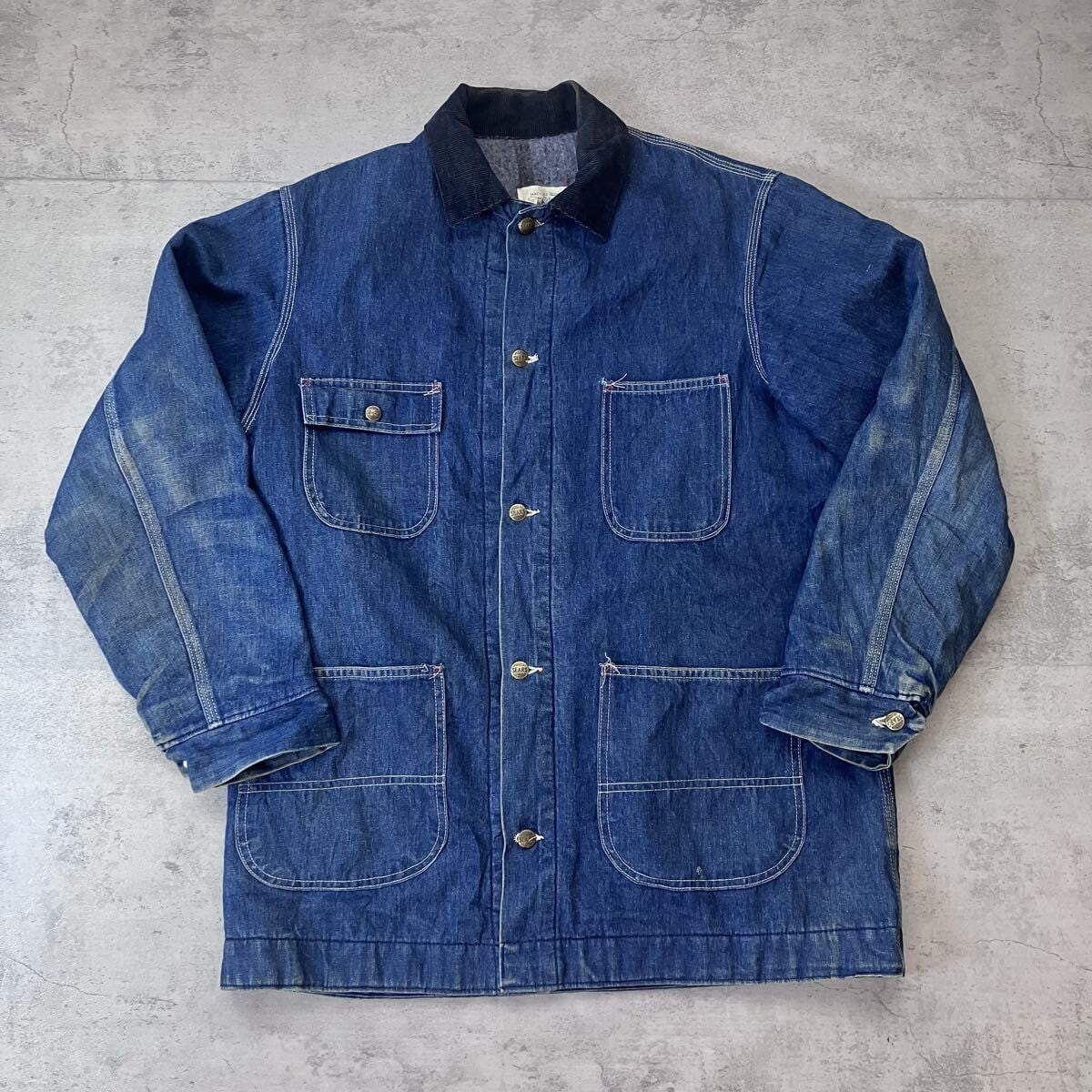 70s〜 USA製 SEARS Work Leisure カバーオール デニムワークジャケット