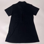 STUDIO PICONE ROMA ピッコーネ 開襟 チュニック丈 ワンポイント 天竺 半袖 ポロシャツ ワンピース 40/ブラック レディース