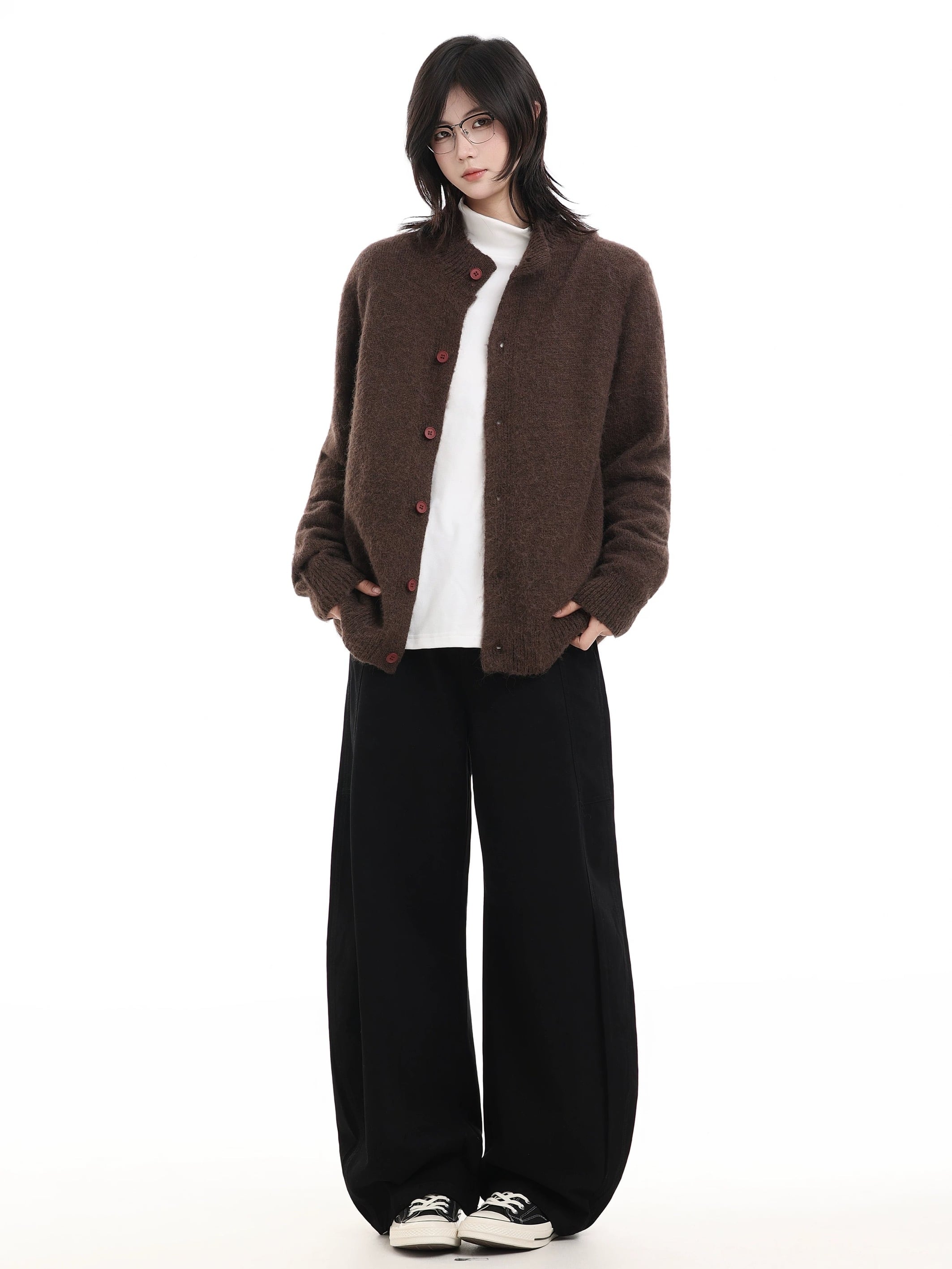モックネックボタンカーディガン / MOCK NECK BUTTON CARDIGAN