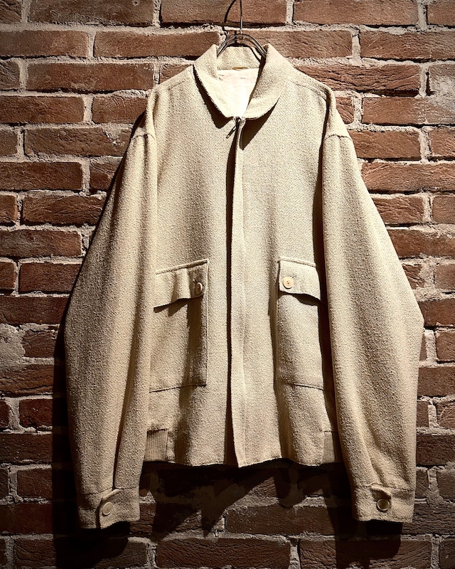 【Caka act3】Ivory Color Euro Vintage Zip Up Jacket