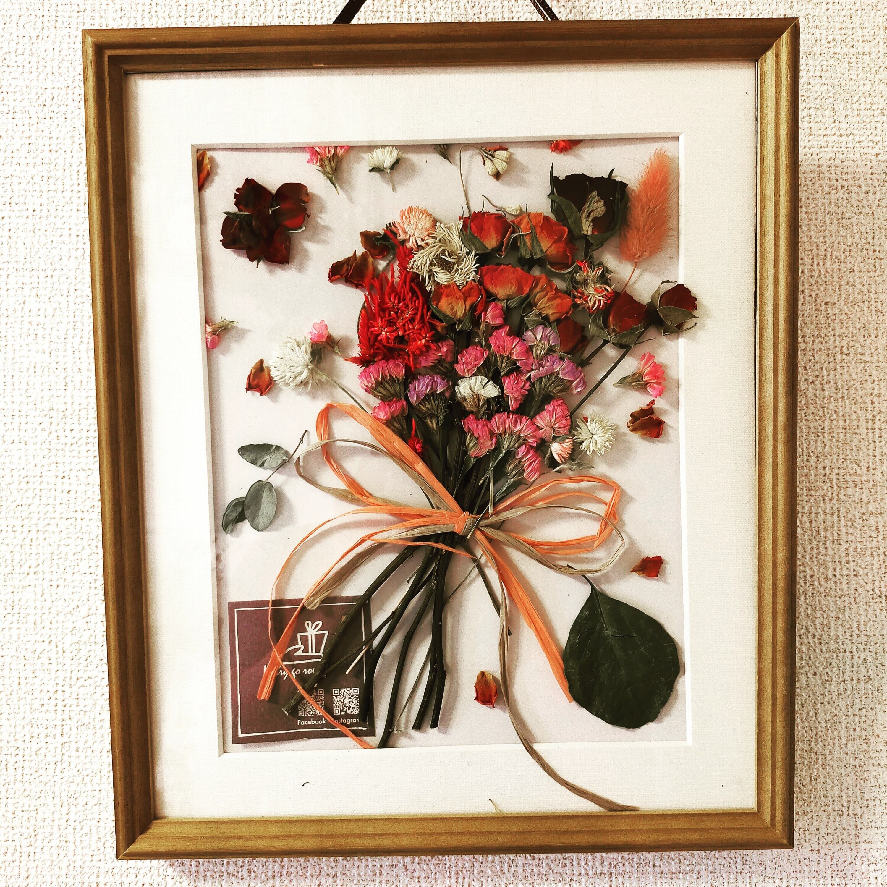 ブーケアートフレームS【Dried flowers Bouquet art frame S】