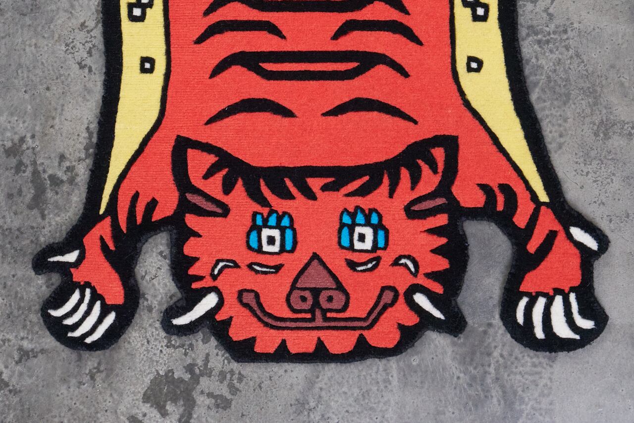 Tibetan Tiger Rug 《Sサイズ•ウール・オリジナル5・red 627》チベタン