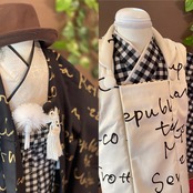 【受注製作】兄弟リンクコーデ着物セット　羽織　着物　袴3点セット 半襦袢　お守り懐剣　被布着物セット　男の子の祝い着  羽織 袴　