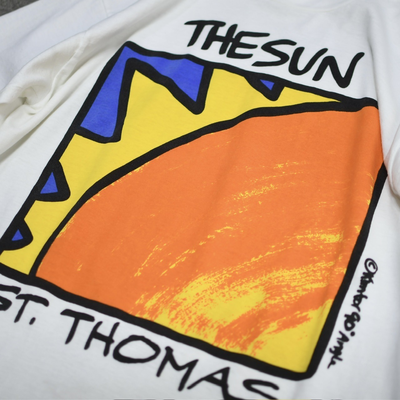 90's THE SUN ST THOMAS souvenir print tee