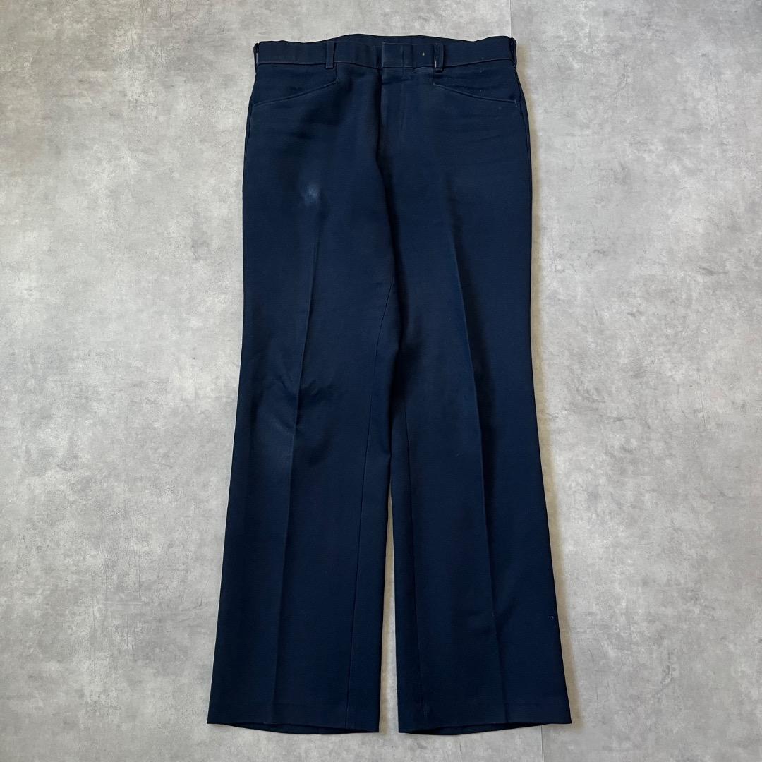 リーバイス アクションスラックス 古着 W34 70s USA製 紺 17798