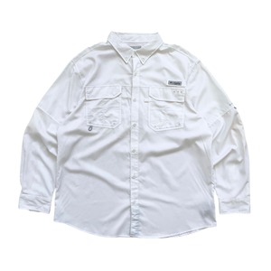 USED 00's Columbia PFG OMNI-SHADE L/S fishing shirts - white