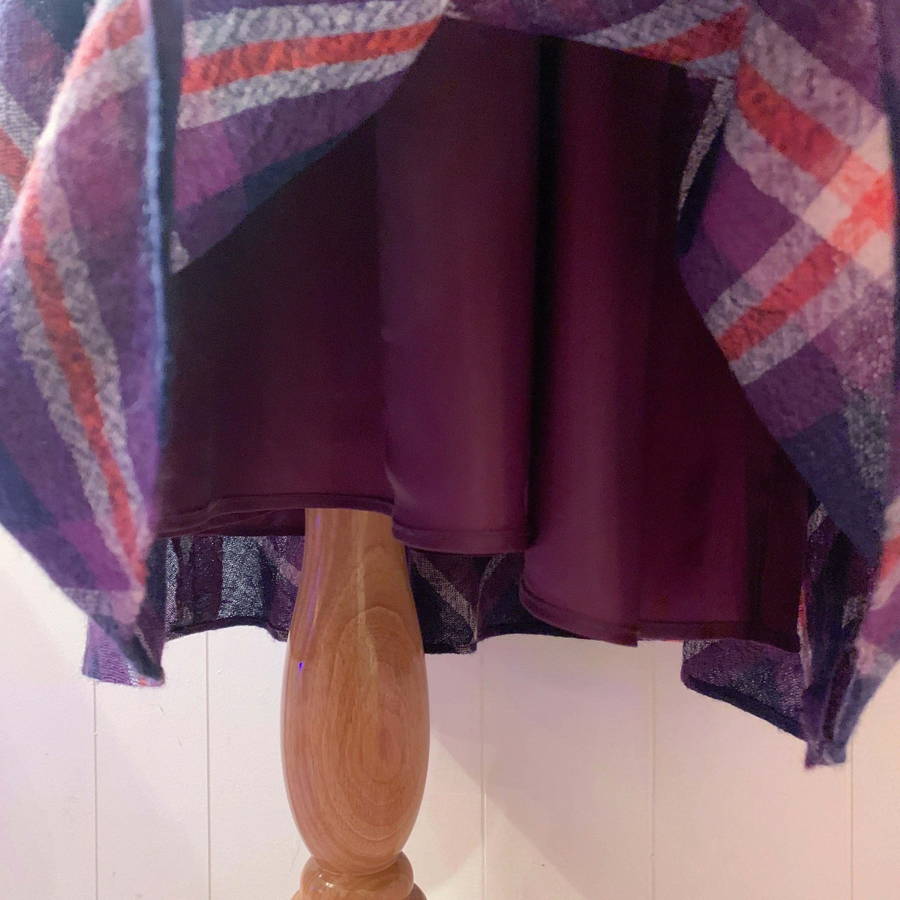 Laura Ashley / purple check flare one-piece