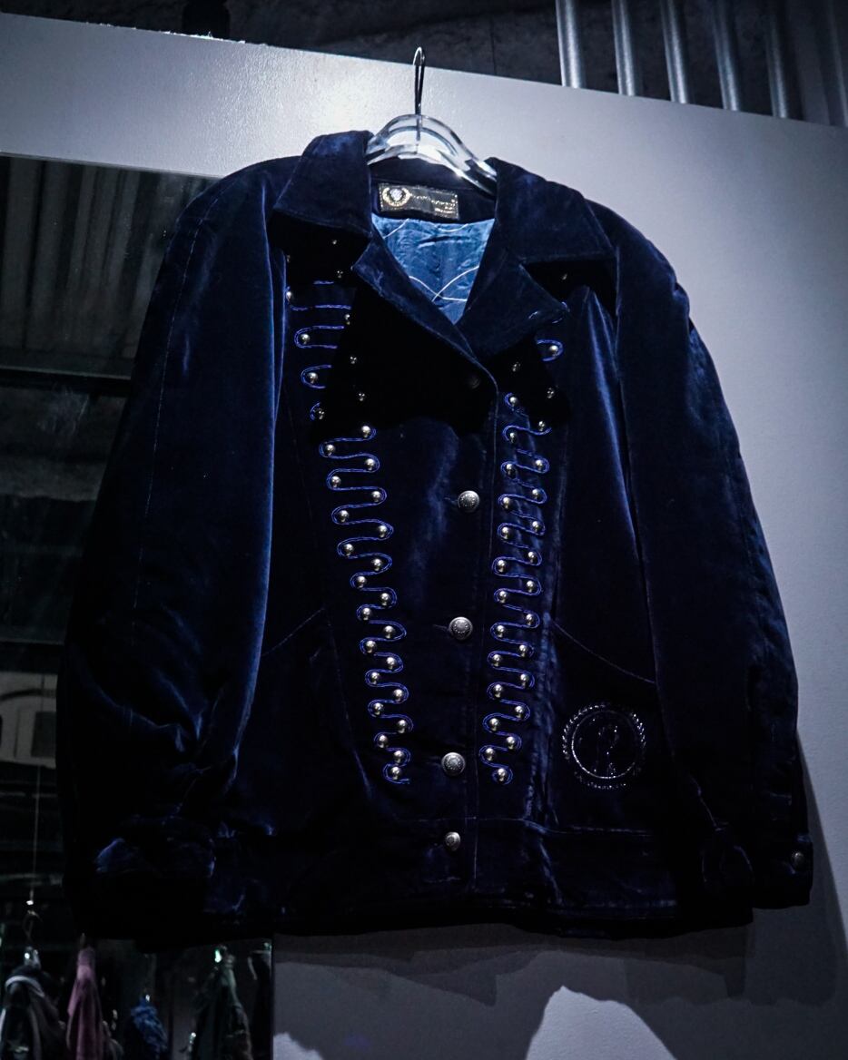add (C) vintage】“Rocco Barocco” Loose Velvet Napoleon Jacket