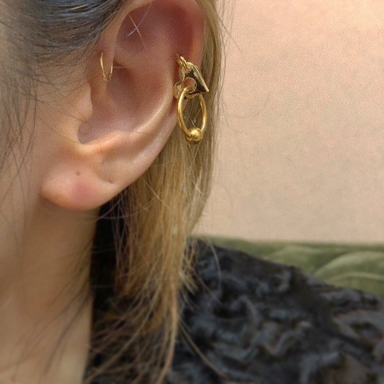 HEART HOLE bodypierced Earring片耳 gold #1752 ハートホールピアス