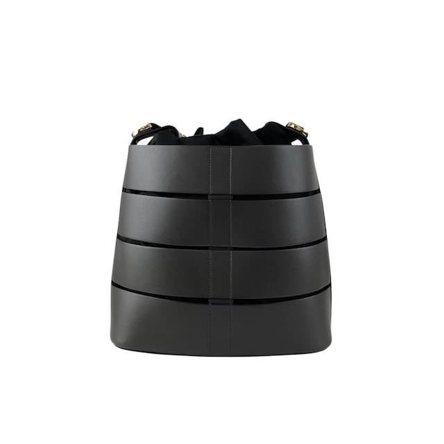 Salvatore Ferragamo サルヴァトーレ フェラガモ ショルダーバッグ グレー レザー 巾着 vintage ヴィンテージ オールド de3dye