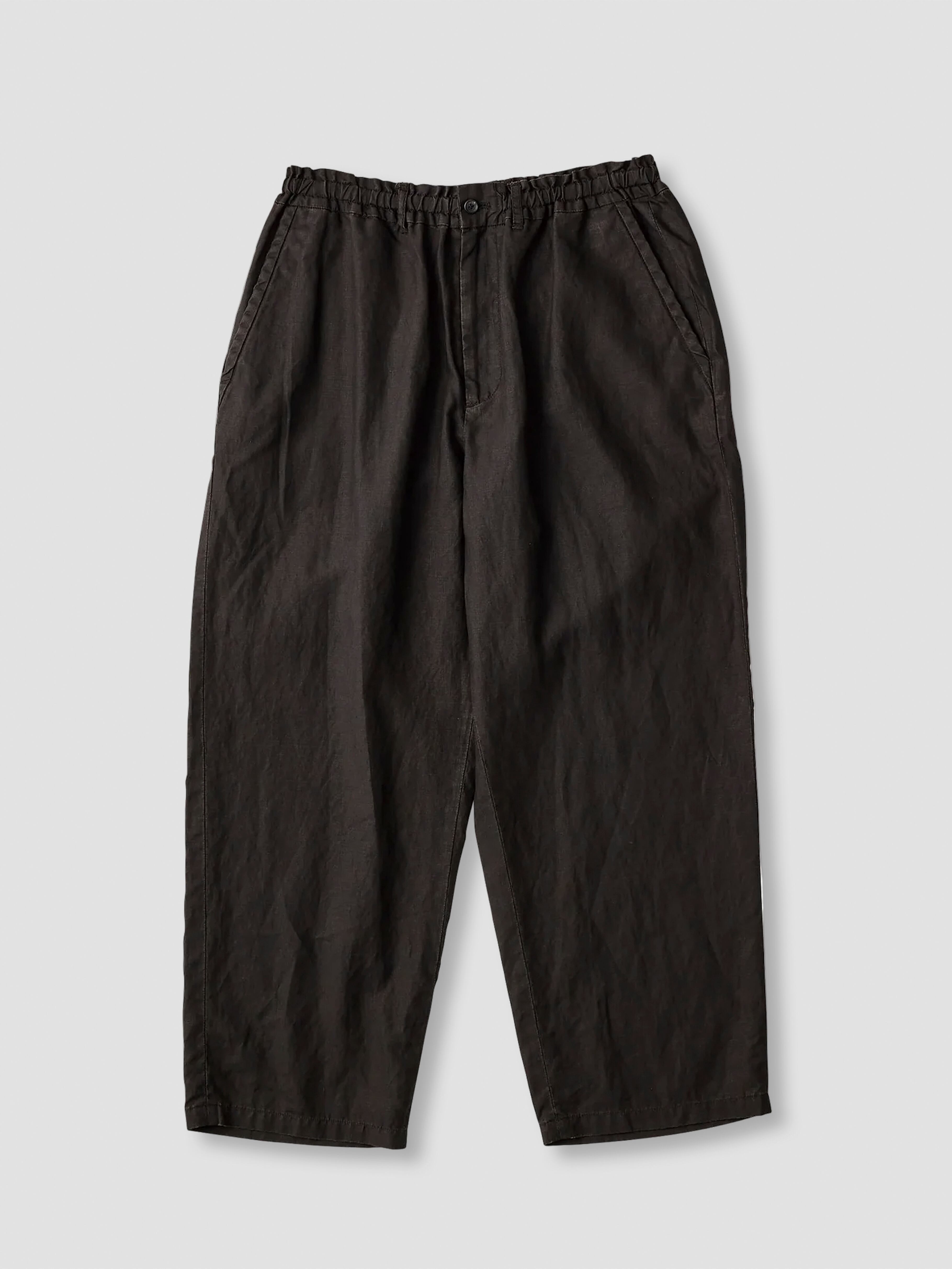 PORTER CLASSIC FARMER'S LINEN EASY PANTS BROWN PC-021-3897 | BEST