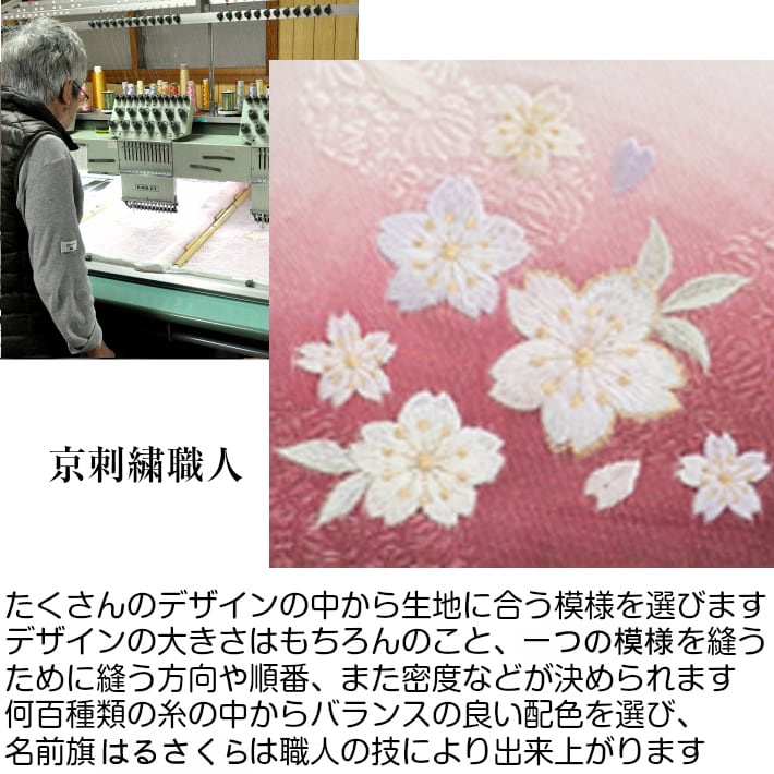 西陣織 名前旗 【はるさくら】3種類 namaebata-harusakura | 京人形