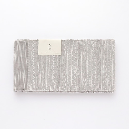 半巾帯　en coton「段々（だんだん）」 snow gray