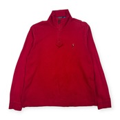 POLO RALPH LAUREN ラルフローレン ESTATE RIB ハイネック プルオーバー シャツ S/レッド メンズ
