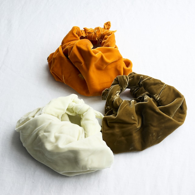 【20%off】PAPYRUS パピルス　 Candy Wrapper Hand Bag Midium(Velvet)　ORANGE/ WHITE SAGE/ KHAKI