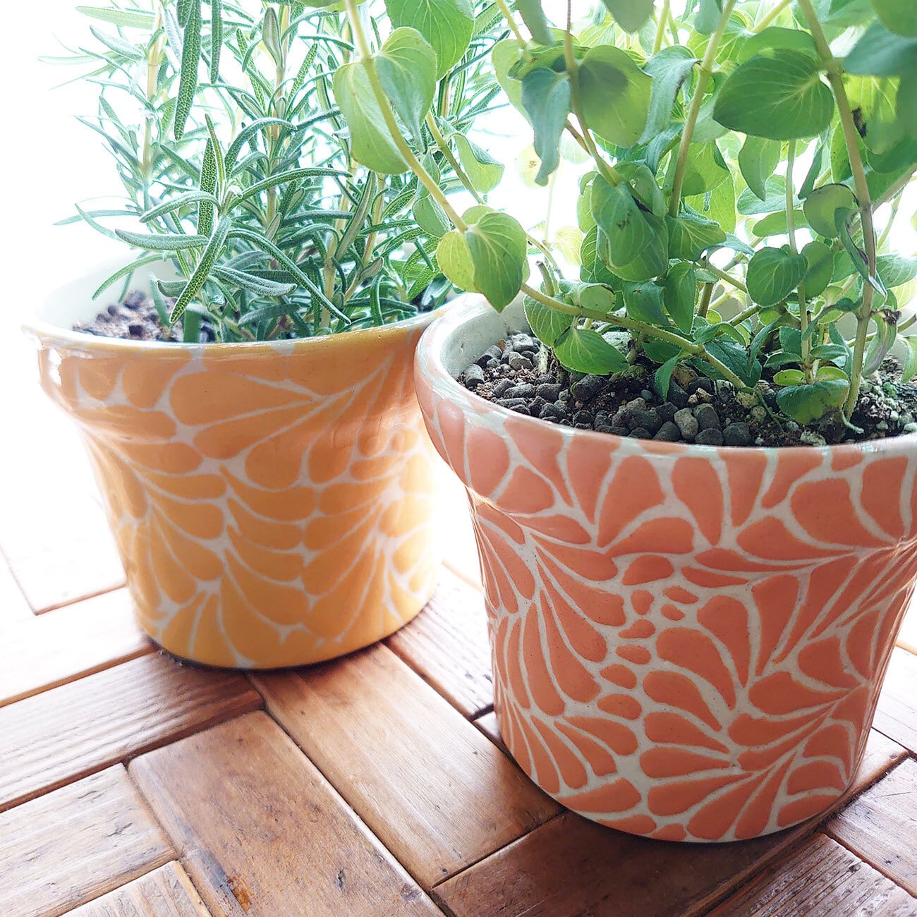 タラベラ焼の植木鉢】サンタ・カタリーナ工房／プエブラ州