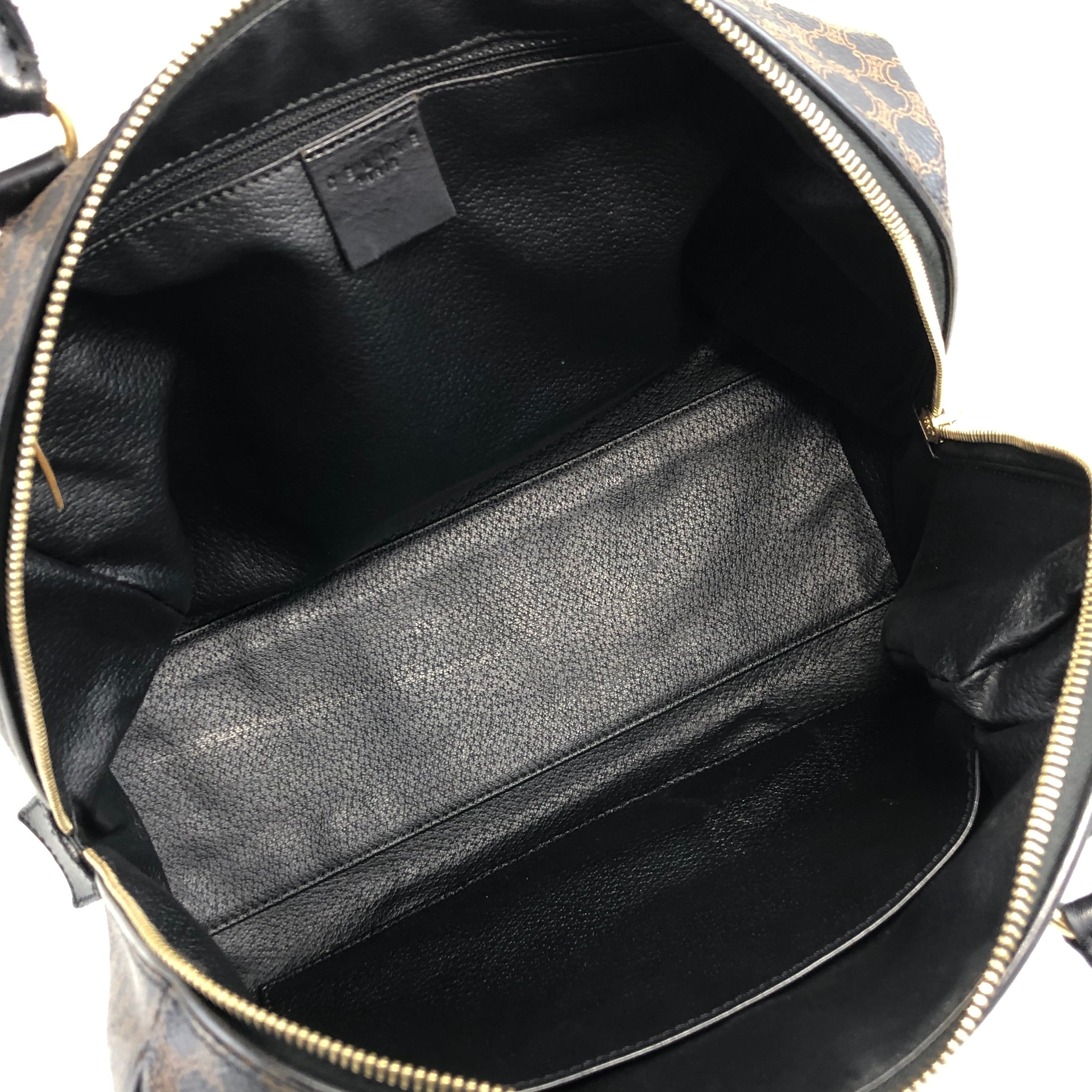 CELINE セリーヌ マカダム ボストンバッグ ハンドバッグ ブラック